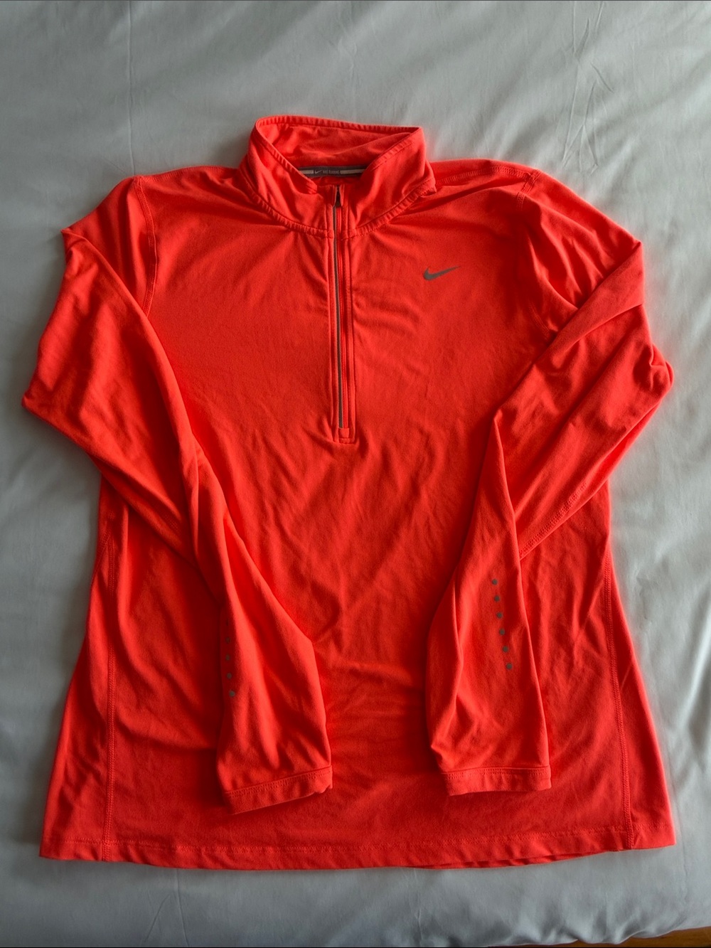 Nike Neon Orange 1/4 Zip Athletic Pullover